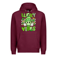 Burgundy lucky vibes Premium Hoodie - Artiststas