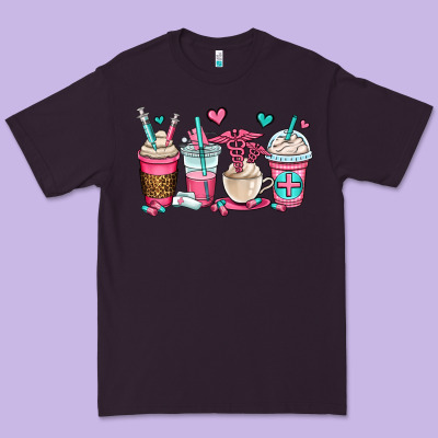 Nurse Coffee Cups Premium Tee Designed By Oliviacreatesart