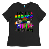 Black I am the rainbow sheep of the family Ladies Tee - FaDigitalArtStudio
