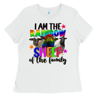 White I am the rainbow sheep of the family Ladies Tee - FaDigitalArtStudio