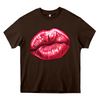 Chocolate Brown Lip mark Valentine's Day Heavy Core Tee - HowdyJamesFarm