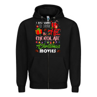 Black i just want to drink hot chocolate watch christmas movies premium Zipper Hoodie - baoMotion