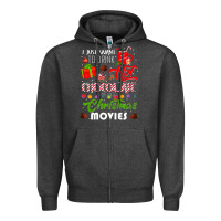 Charcoal Heather i just want to drink hot chocolate watch christmas movies premium Zipper Hoodie - baoMotion