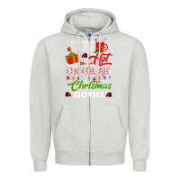 Dove Grey i just want to drink hot chocolate watch christmas movies premium Zipper Hoodie - baoMotion