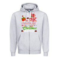 Heather Grey i just want to drink hot chocolate watch christmas movies premium Zipper Hoodie - baoMotion