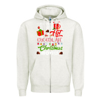 Oatmeal Heather i just want to drink hot chocolate watch christmas movies premium Zipper Hoodie - baoMotion