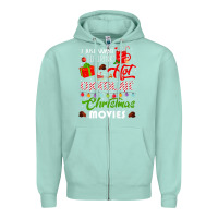 Seafoam i just want to drink hot chocolate watch christmas movies premium Zipper Hoodie - baoMotion