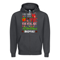 Smoke i just want to drink hot chocolate watch christmas movies premium Zipper Hoodie - baoMotion