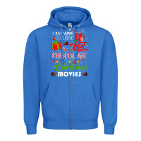 True Royal i just want to drink hot chocolate watch christmas movies premium Zipper Hoodie - baoMotion