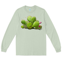 Matcha Desert Prickly Pear Cactus Long Sleeve Tee - LillyAllenDesigns