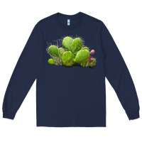 Navy Desert Prickly Pear Cactus Long Sleeve Tee - LillyAllenDesigns