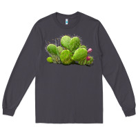 Smoke Desert Prickly Pear Cactus Long Sleeve Tee - LillyAllenDesigns