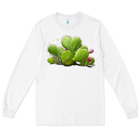 White Desert Prickly Pear Cactus Long Sleeve Tee - LillyAllenDesigns
