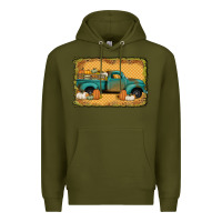 Army Green pumpkin farm truck Premium Hoodie - Jasminsmagicworld