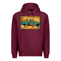 Burgundy pumpkin farm truck Premium Hoodie - Jasminsmagicworld