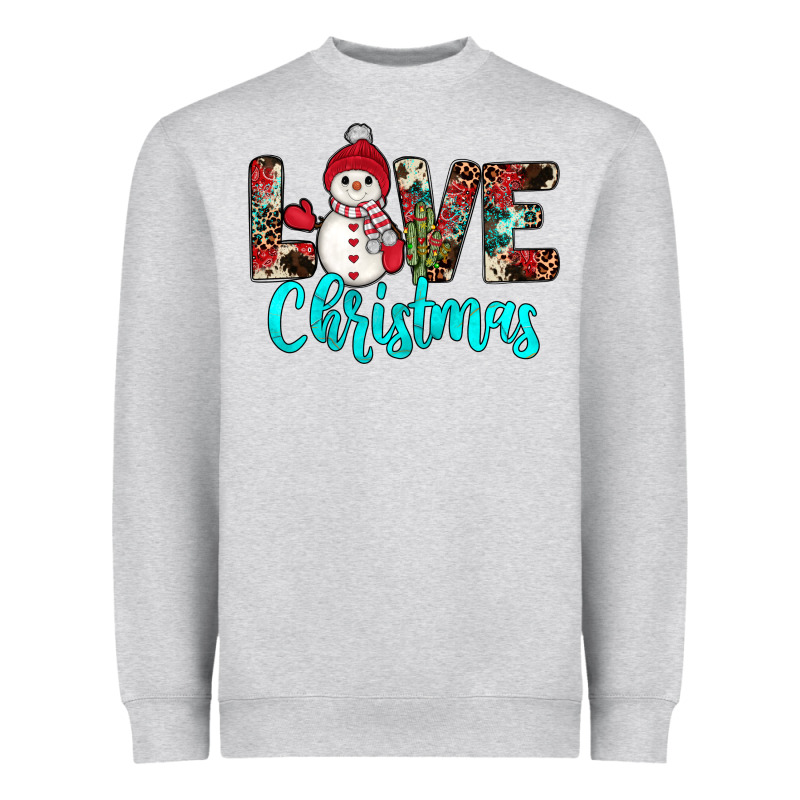 Love Christmas Snowman Heavyweight Sweatshirt by JahusDesignShop | Teevron