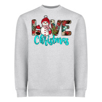 Heather Grey love christmas snowman Heavyweight Sweatshirt - JahusDesignShop