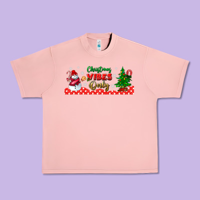 Christmas Vibes Only Libbey Glass Urban Heavy Tee Designed By Bundleandbundleshop