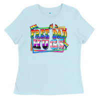 Baby Blue Free dad hugs pride Ladies Tee - FaDigitalArtStudio