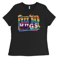 Free Dad Hugs Pride Ladies Tee | Teevron
