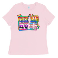 Bubblegum Pink Free dad hugs pride Ladies Tee - FaDigitalArtStudio
