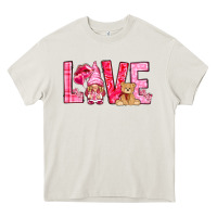 Cream Love with gnome Valentine's Day Heavy Core Tee - HowdyJamesFarm