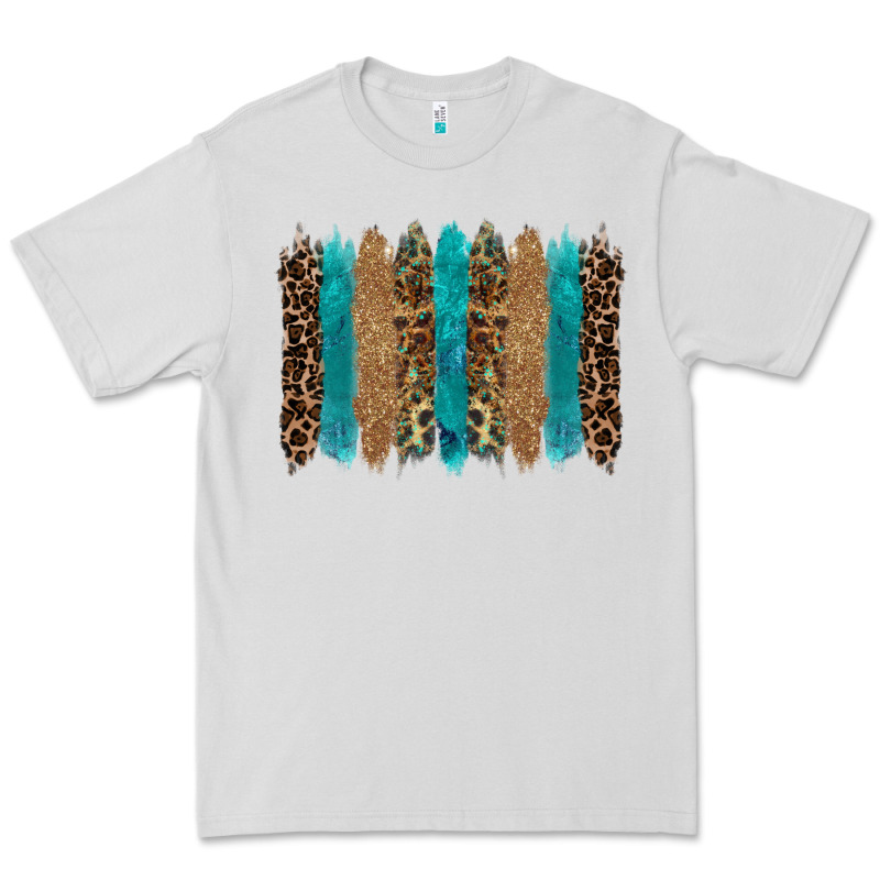 Glitter Turqoise Leopard Tooled Leather Background Premium Tee by RanaPortraitStore | Teevron