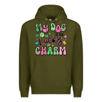 Army Green my dog is my lucky charm Premium Hoodie - Artiststas