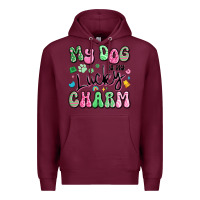 Burgundy my dog is my lucky charm Premium Hoodie - Artiststas