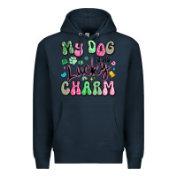 Navy my dog is my lucky charm Premium Hoodie - Artiststas