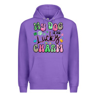 Purple my dog is my lucky charm Premium Hoodie - Artiststas