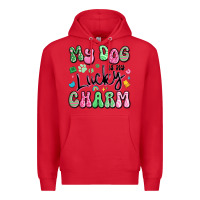 Red my dog is my lucky charm Premium Hoodie - Artiststas