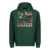 Sports Green my dog is my lucky charm Premium Hoodie - Artiststas
