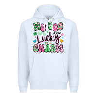 White my dog is my lucky charm Premium Hoodie - Artiststas