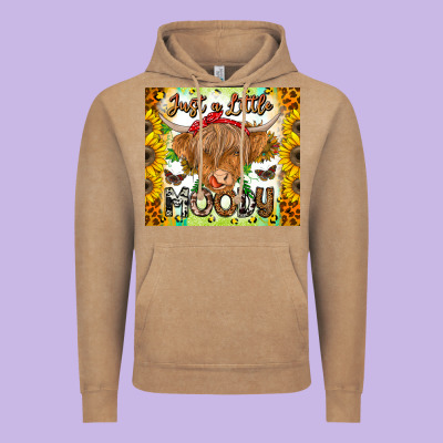 Just A Little Moody Vintage Hoodie Designed By Cowhidedigitalart