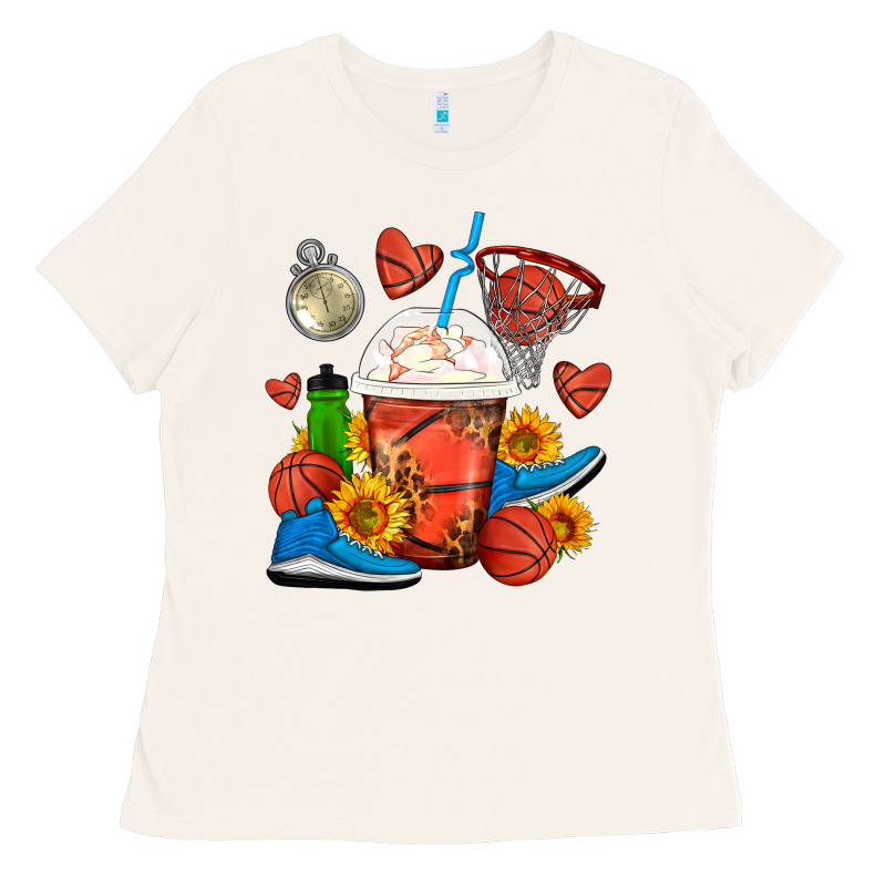 Basketball Frappe Coffee Ladies Tee by FaDigitalArtStudio | Teevron
