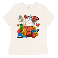 Bone Basketball Frappe Coffee Ladies Tee - FaDigitalArtStudio