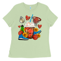 Matcha Basketball Frappe Coffee Ladies Tee - FaDigitalArtStudio