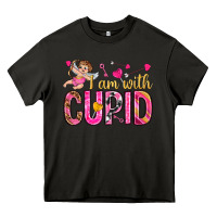 Asphalt i am with cupid I am with Cupid Valentine's Day Heavy Core Tee - HowdyJamesFarm