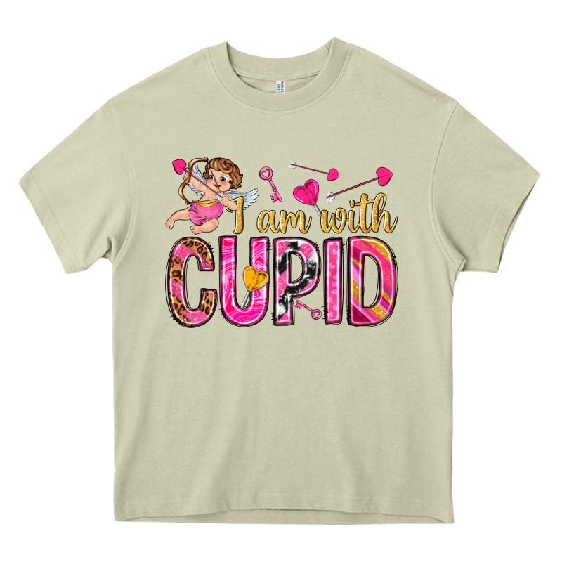 I Am With Cupid I Am With Cupid Valentine's Day Heavy Core Tee by HowdyJamesFarm | Teevron