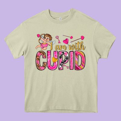 I Am With Cupid I Am With Cupid Valentine's Day Heavy Core Tee Designed By Howdyjamesfarm