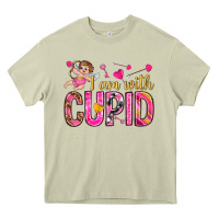 Mossy i am with cupid I am with Cupid Valentine's Day Heavy Core Tee - HowdyJamesFarm