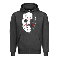 Charcoal Heather jason hockey mask halloween Zipper Hoodie - baoMotion