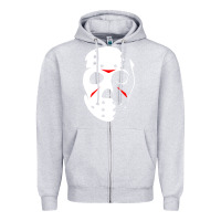 Heather Grey jason hockey mask halloween Zipper Hoodie - baoMotion