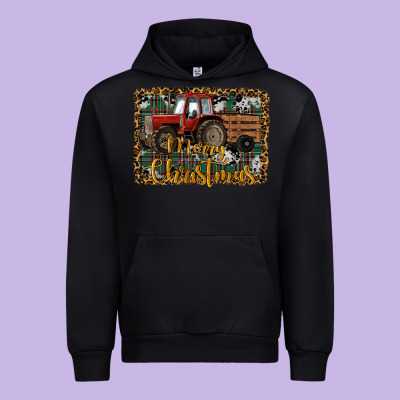 Merry Christmas Farm Tractor Urban Hoodie Designed By Ranaportraitstore