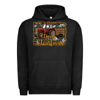 Pigment Black Merry Christmas Farm Tractor Urban Hoodie - RanaPortraitStore