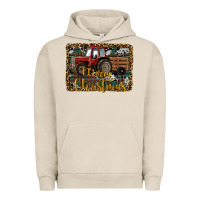 Pigment French Oak Merry Christmas Farm Tractor Urban Hoodie - RanaPortraitStore