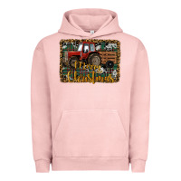 Pigment Salmon Merry Christmas Farm Tractor Urban Hoodie - RanaPortraitStore