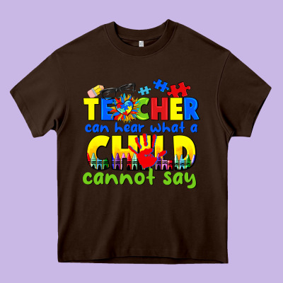 Teacher Can Hear What A Child Cannot Say Heavy Core Tee Designed By Cowgirlartshop