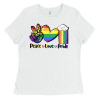 White Peace love Pride Ladies Tee - FaDigitalArtStudio